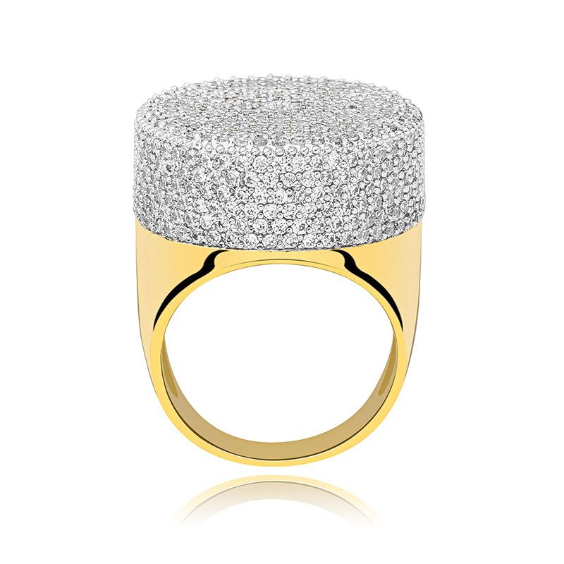 

Европейское и американское мужское персонализированное кольцо с микро-инкрустацией цирконами в стиле хип-хоп с большой головкой No. 10