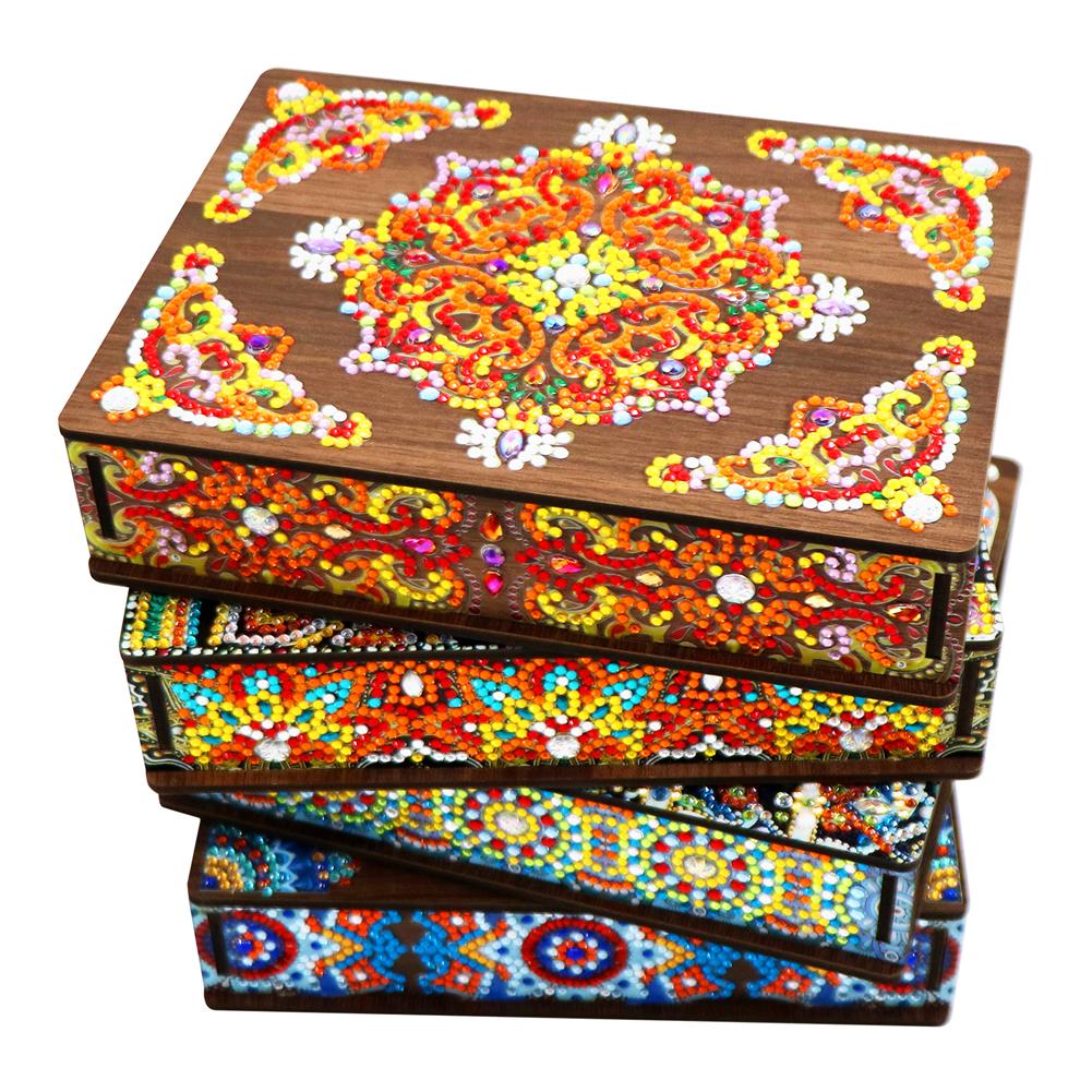 Mandala Diamantová malba Úložný box na šperky DIY Pouzdro na vrtáky speciálního tvaru Umění