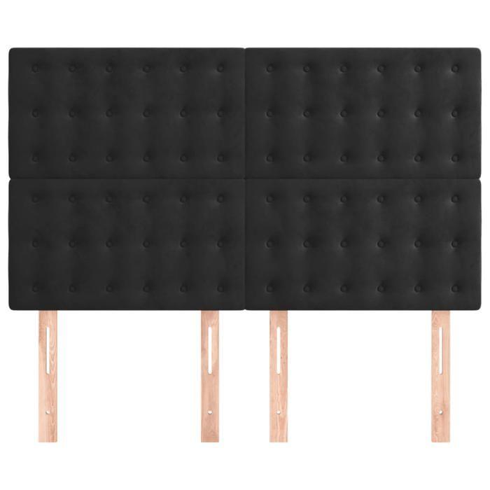 VidaXL Tête de Lit Meubles de Chambre à Coucher Accessoires de Lit Simple Têtes de Cadre de Lit Intérieur Noir 144x5x118/128 3116816