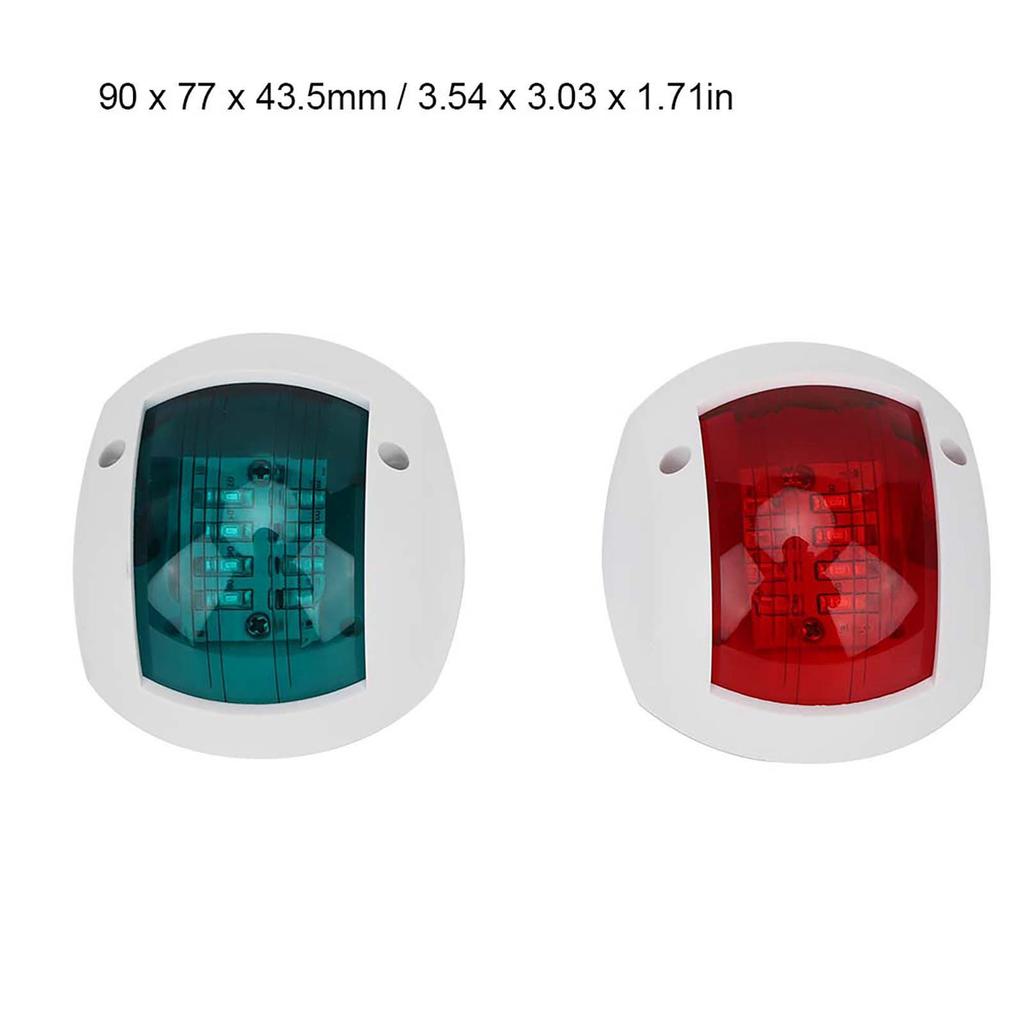Pair of Signal Lamp Spherical Red Green LED Waterproof Boat Navigation Light  12V-24V 3W