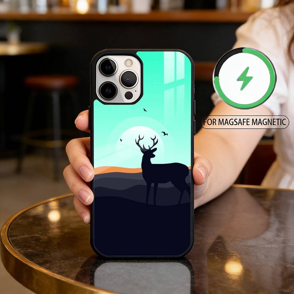 D-Deer-ER Phone Case For iPhone17,16,15,14,13,12,11 Plus,Pro Max Magnetic For Magsafe Wireless Charging