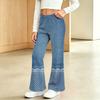 Kids Fashion High Waist Flared Pants Printed Bell Bottom Trousers for Everyday Wear