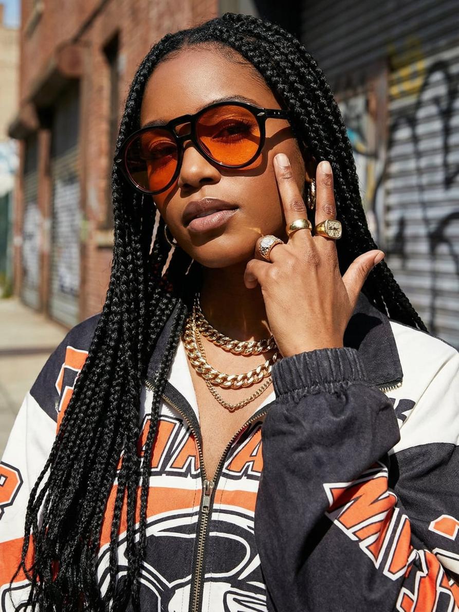 

Women s plastic full-frame double-bridge retro street rap style fashion glasses, suitable for everyday commuting, outfit photo s оранжевый
