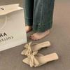 Fashion Bow - Decorated Pointed - Toe Mules | Multi - Color Retro Suede Casual Stylish Slippers