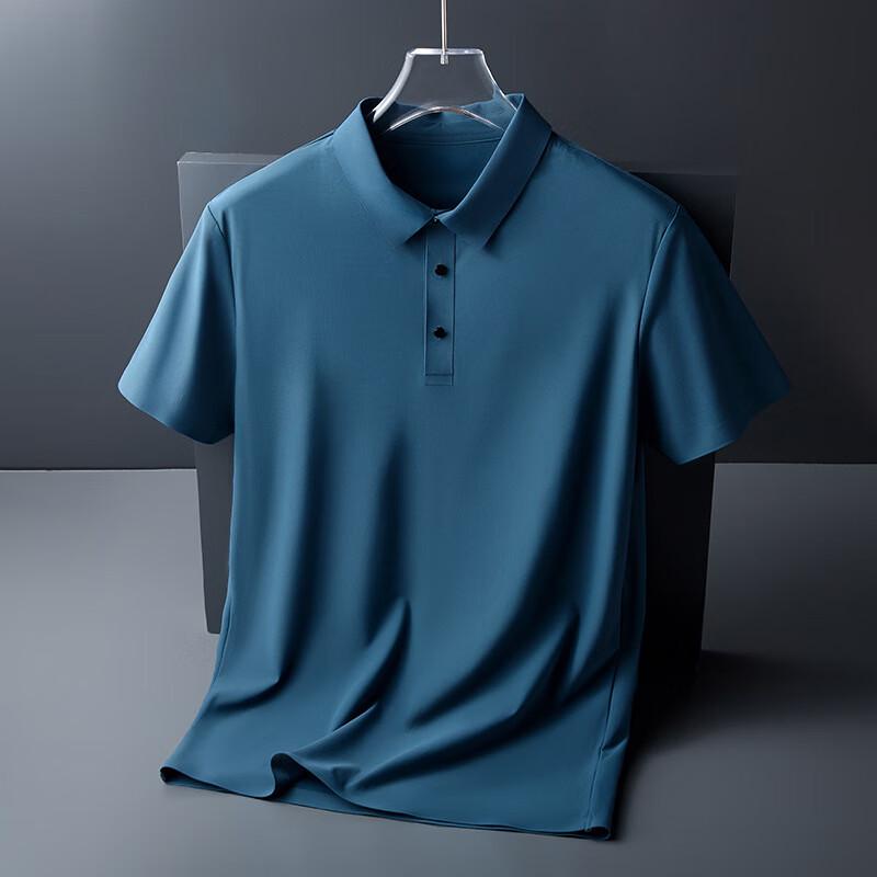 JIAOXIU Men's Seamless Ice Silk Polo Shirt