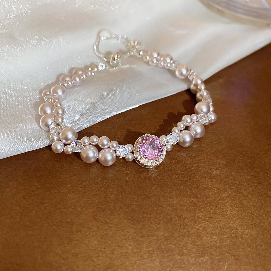 French temperament cold wind zircon star pearl bracelet light luxury bracelet sweet versatile jewelry