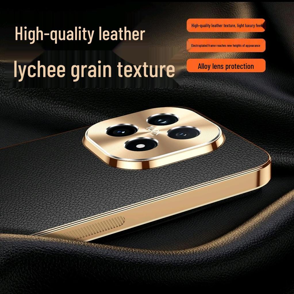 Redmi iQOO15 Lychee Pattern Soft Shell Full-Edge Drop-Proof Case