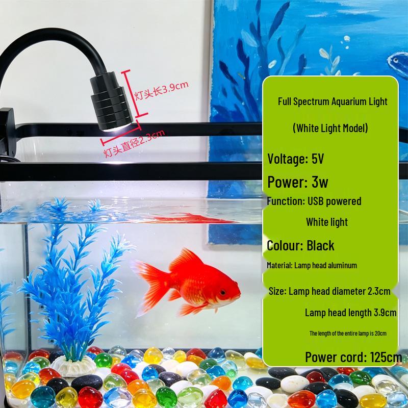 Compact LED Aquarium Spotlight: Full Spectrum Mini Clip Light for South American Stream Tank