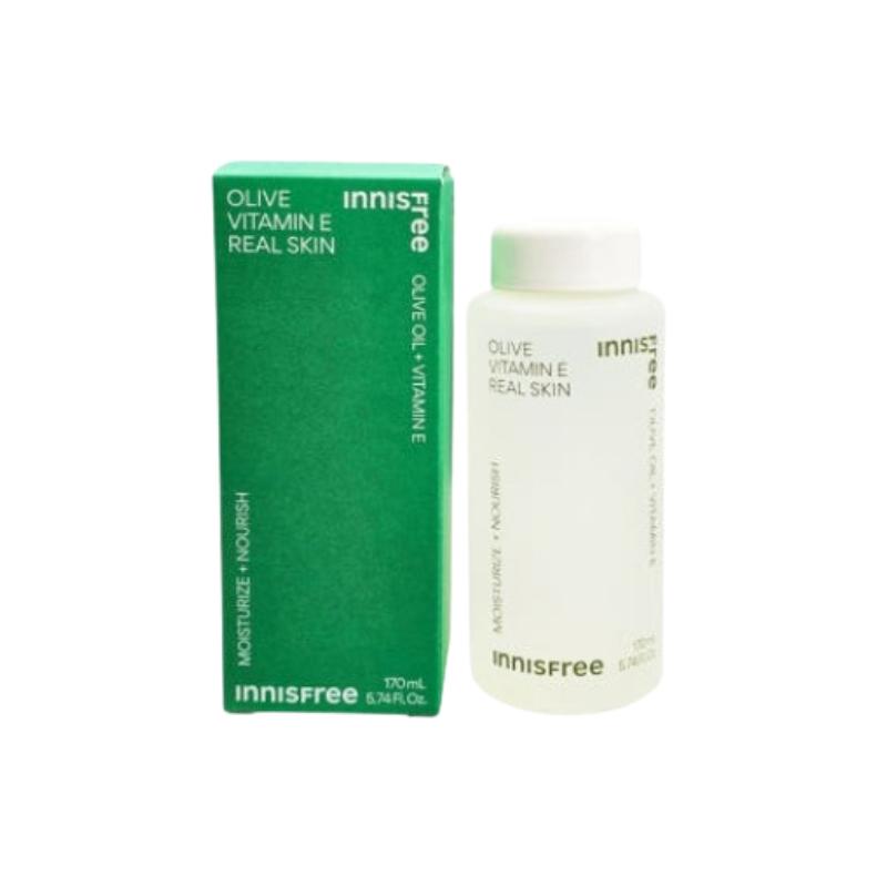 Innisfree Olive Vitamin E Real Skin 170ml | Feuchtigkeitsspendendes & Antioxidatives Gesichtswasser mit Jeju Olivenöl