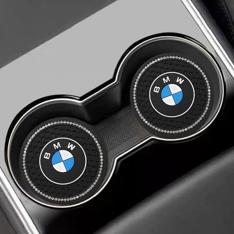 2Pcs Car Coasters Silica Gel Water Cup Mats For BMW F30 F10 E90 E46 E60 E70 E39 E62 E93 GT G30 Auto Interior Watercup Slot Pad