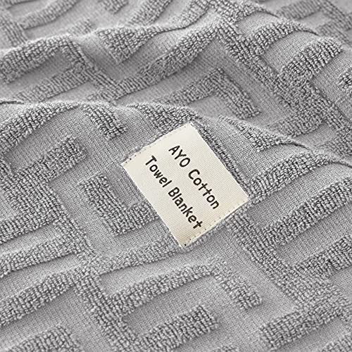 AYO Single Towel Blanket, 100% Cotton, Stylish Air Blanket, Quilted Blanket, Quick-Drying, Antibacterial, Lightweight, Soft to the Touch, Pill-Free, A