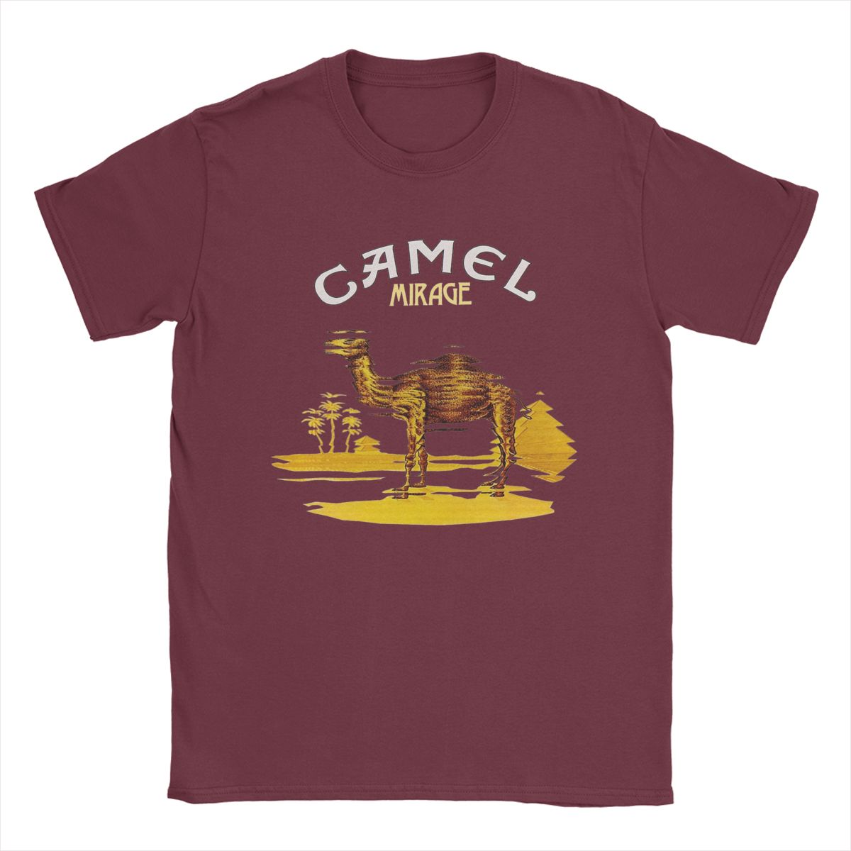 

Мужская футболка Camels Band Fashion 100% Хлопок Футболки с коротким рукавом Футболки с круглым вырезом Одежда для вечеринок XXXXXL бордовый