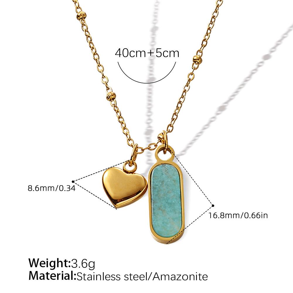 Beautiful Niche Design Double-Layer Pendant Necklace Stainless Steel Gold-Plated Love Pendant Necklace Women