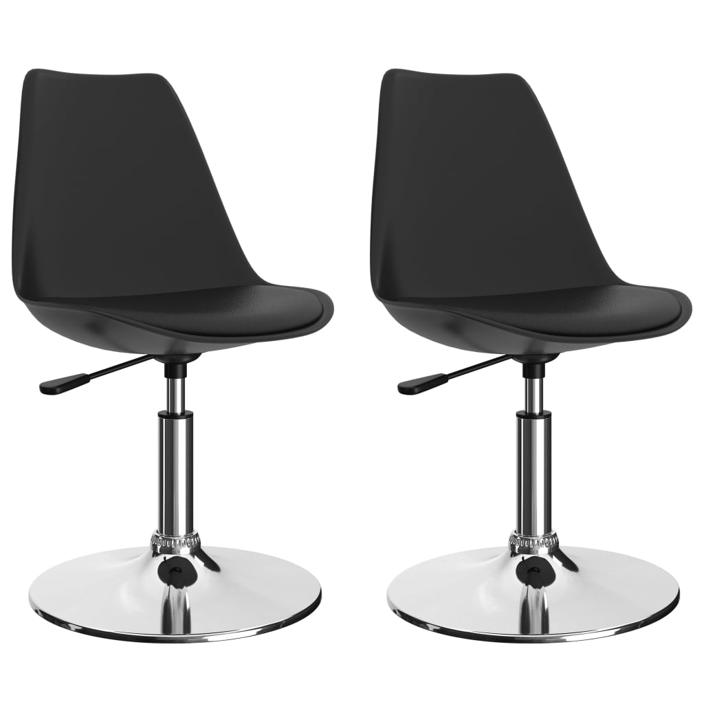 Buy Swivel Dining Chairs 2 pcs. Black Faux Leather at affordable prices