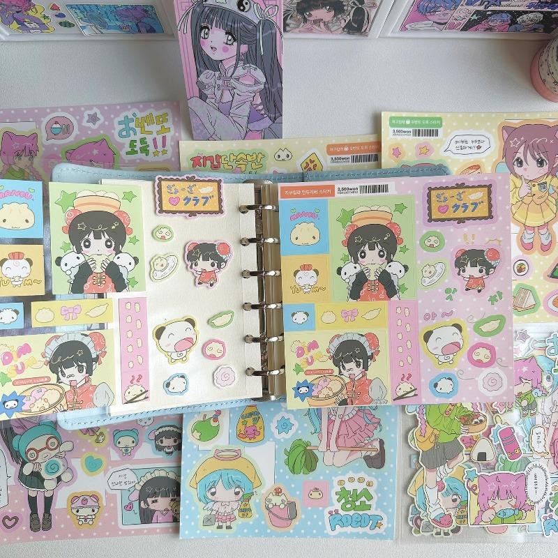 Cute Cartoon Sweet Cool Girl Stickers for Diary Journal Planner Scrapbook DIY Decoration