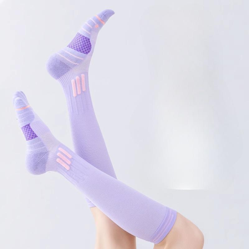 Jump Rope, Sports Pressure, Women's Long Calf Professional Muscle Compression Socks, Running Long Socks, Yoga Slimming Leg Socks