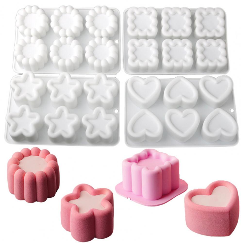 Silicone Baking Mold Silicone Mold for Baking Freezing Flexible Silicone Cake Molds for Baking Square Heart-shaped Desserts