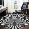 1pc Optical IllusionChair Carpet for Office, Indoor Non-Slip Washable Polyester Fiber Carpet, Mat For Office, Machine Washable