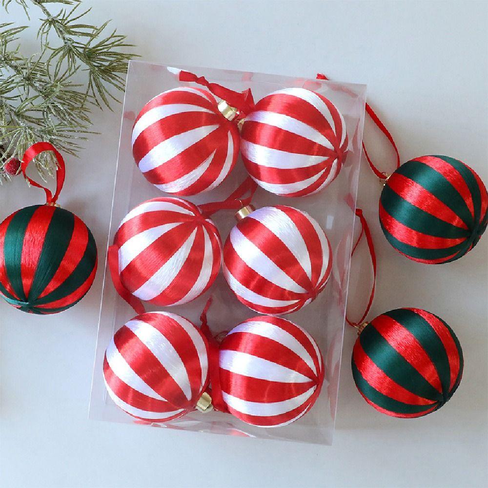 6Pcs Creative Christmas Ball Ornaments 8cm Xmas Tree Decoration Balls  New Year