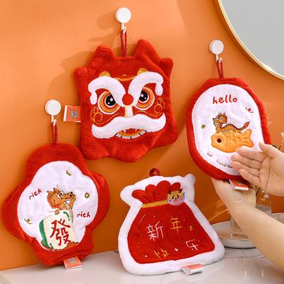 Κοραλί Βελούδο Πλούτος Πετσέτα Χεριών Κρεμαστή Κόκκινο Πανί Κουζίνας Μπάνιο Παιδική Πετσέτα Χεριών