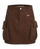 Lara Fox Corduroy Cargo Mini Skirt Brown Bq4Ws004