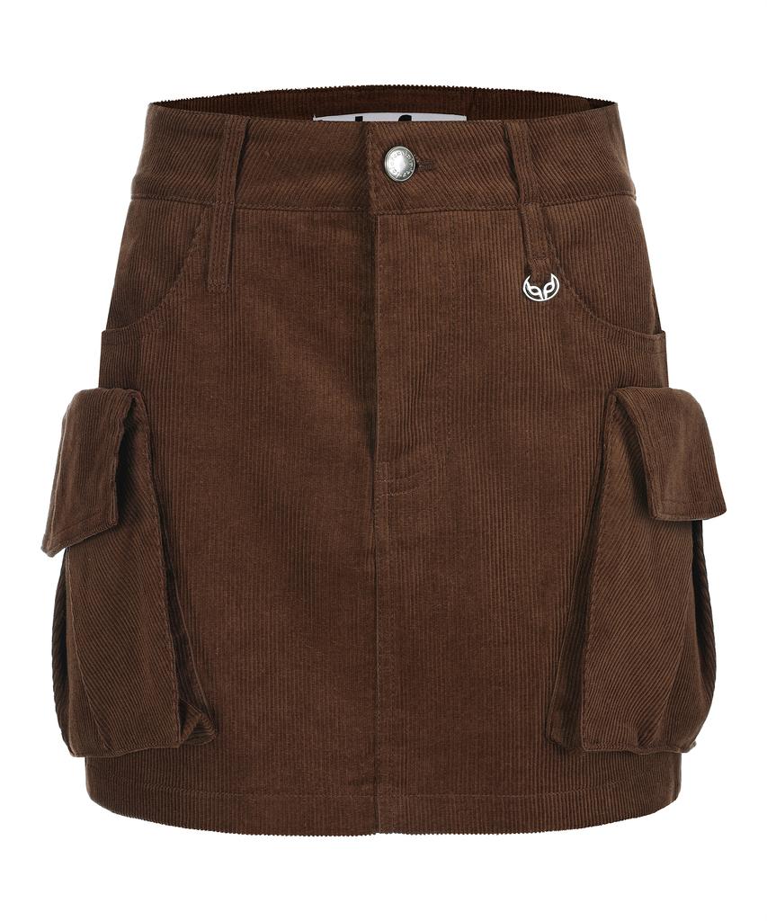 Lara Fox Corduroy Cargo Mini Skirt Brown Bq4Ws004