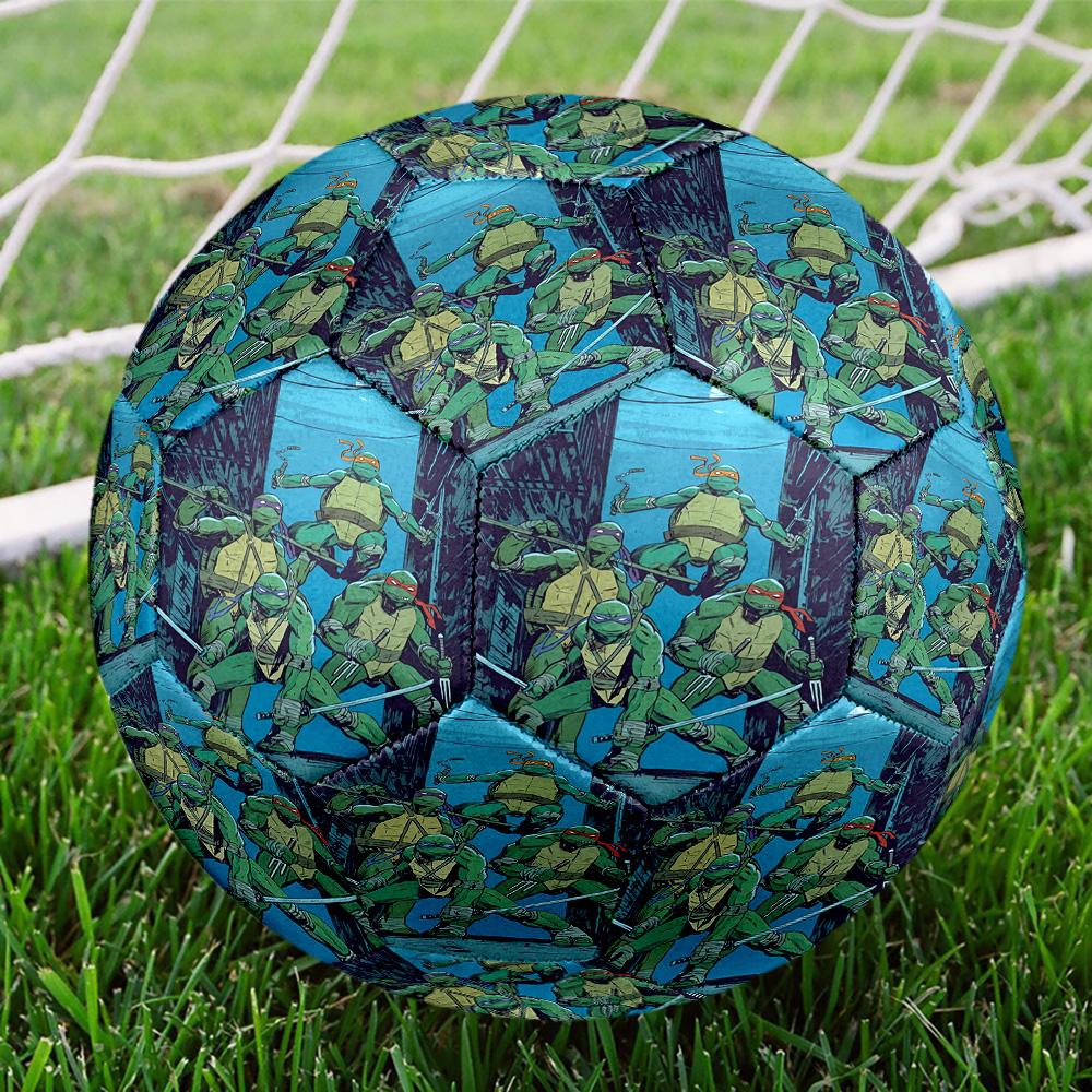 Teenage Mutant Ninja Turtles Print Size 5 Soccer Ball, Standard Match Football for Sports Game and Team Practice, Ideal Gift for Soccer Fans