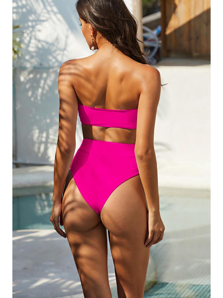 Women's Metal Buckle Bandeau Bandage Bikini - Style 2043