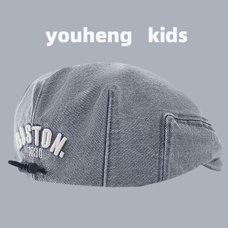 

Baby Girl And Boy Denim Beret Hat With Breathable Sun Protection For Spring Autumn Seasons Light Blue