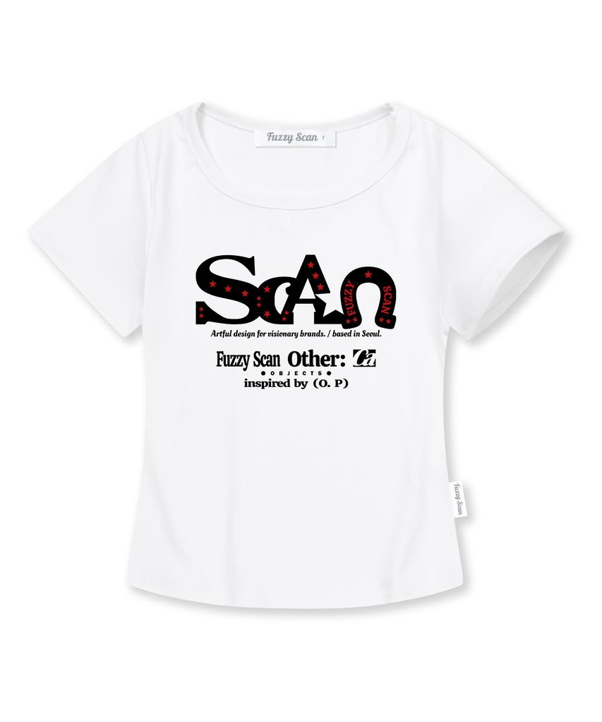 FUZZY SCAN Hose Object Slim Short Sleeve T-Shirt Black