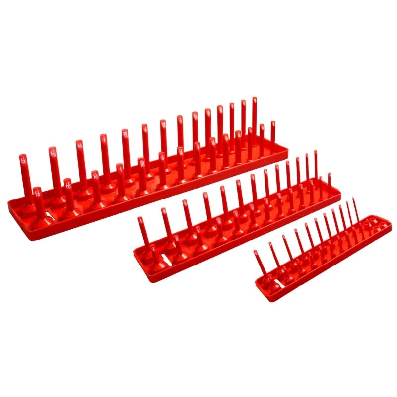 

Набор из 3 пластиковых органайзеров для торцевых головок, держатель, лоток для хранения, стойка для торцевых головок 1/2 3/8 1/4 для профессиональных механиков