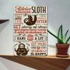 Vintage Sloth Metal Poster 8x12 Inch Wall Art Funny Decor for Kitchen Bar Garage
