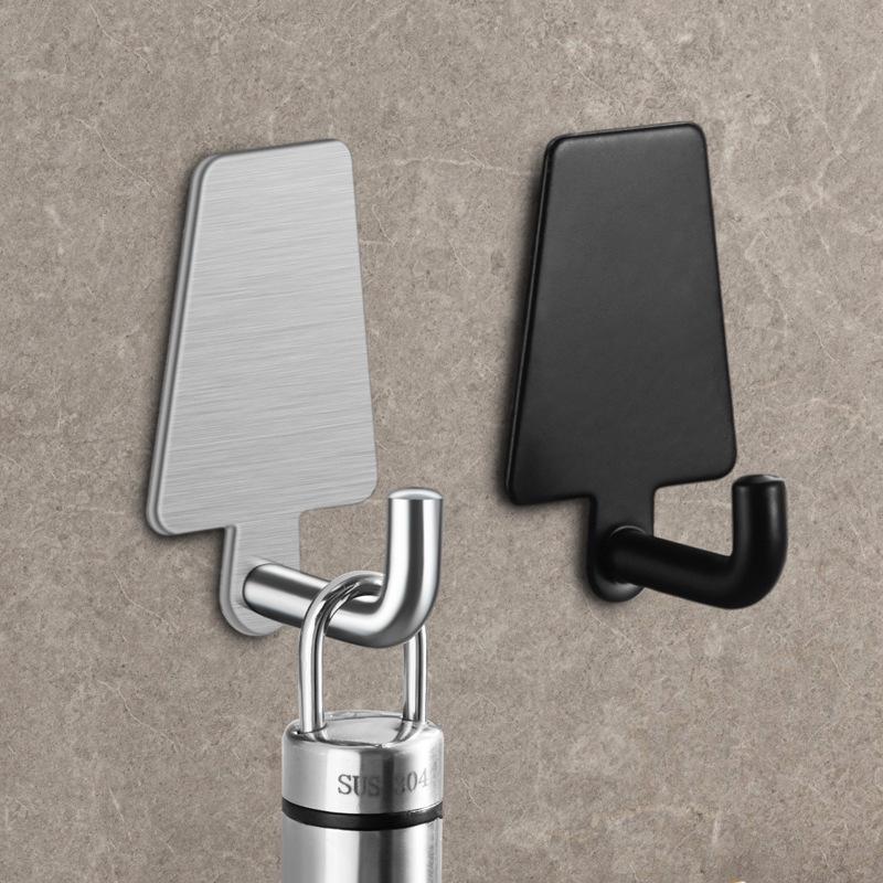 

304 Stainless Steel Punch-Free Wall Hook for Bathroom, Kitchen, Entryway - Hang Towels, Clothes, Keys Brushed Steel [1 Pack]