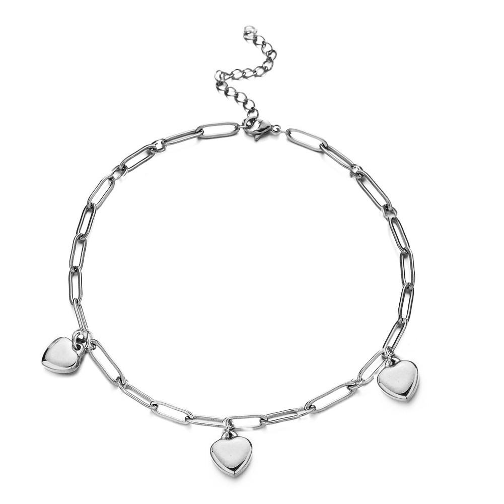 Stylish Heart Pendant Stainless Steel Bracelet - Perfect Christmas Gift