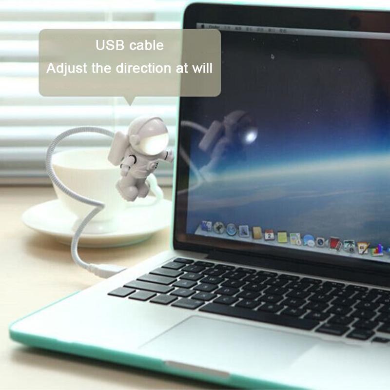USB Mini Night Lights White Astronaut Portable Reading Desk Lamp For Computer PC Desk LED Light Room Decor Portable Night Lamps