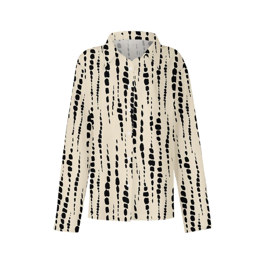 Women's Shirt With Floral Print Buttons, Long Sleeved Casual Regular Shirt  Blouses Casual Plus Size Basic Tops