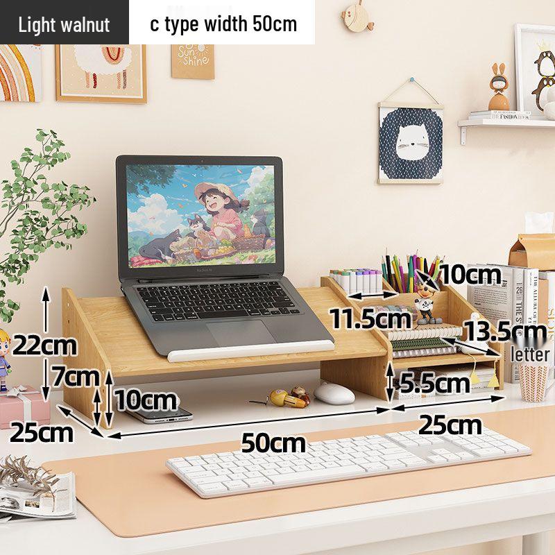 Laptop and Monitor Desktop Riser for Office and Dorm Use