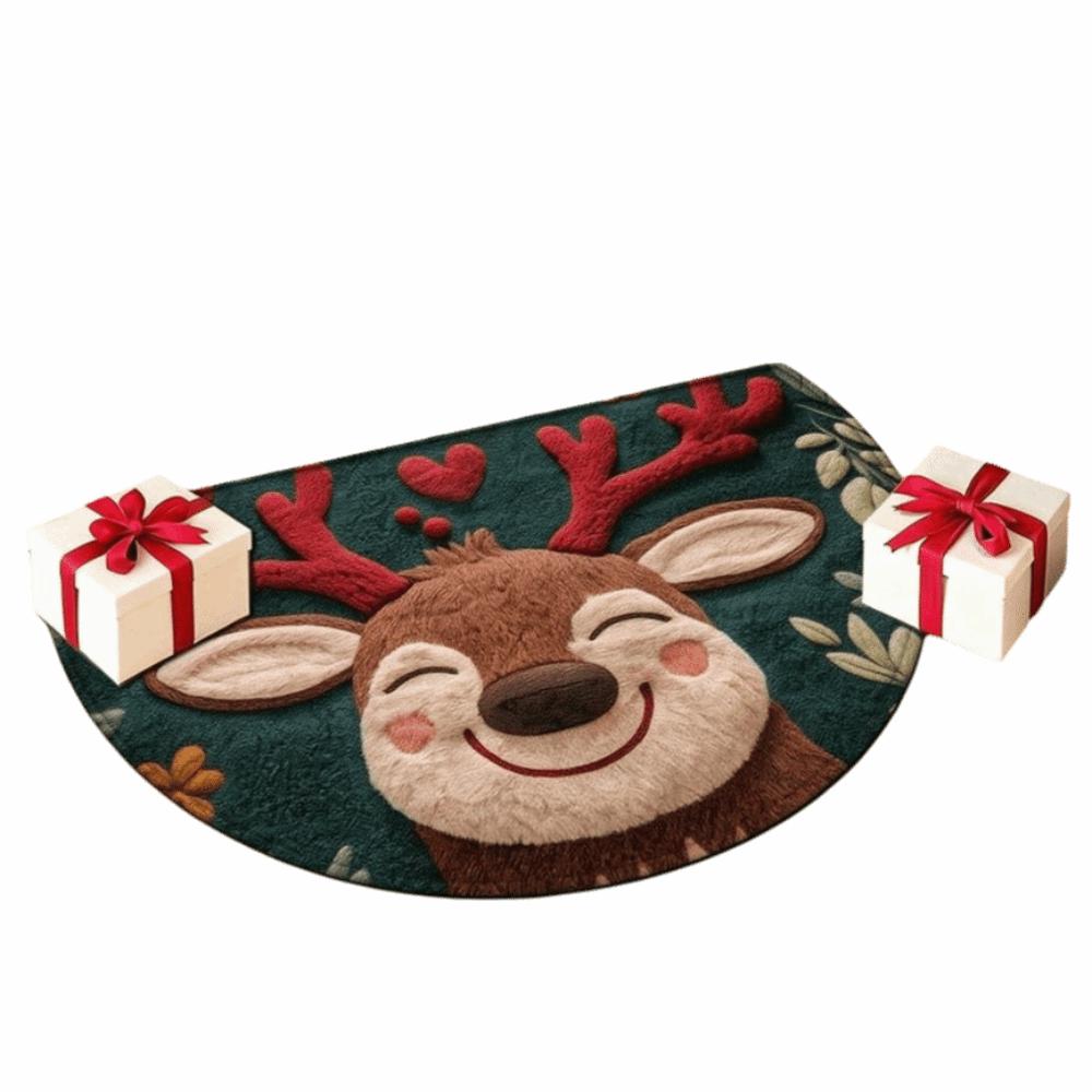 Water-absorbing Bathroom Mat Gingerbread Man Pattern Door Carpet  Christmas Season