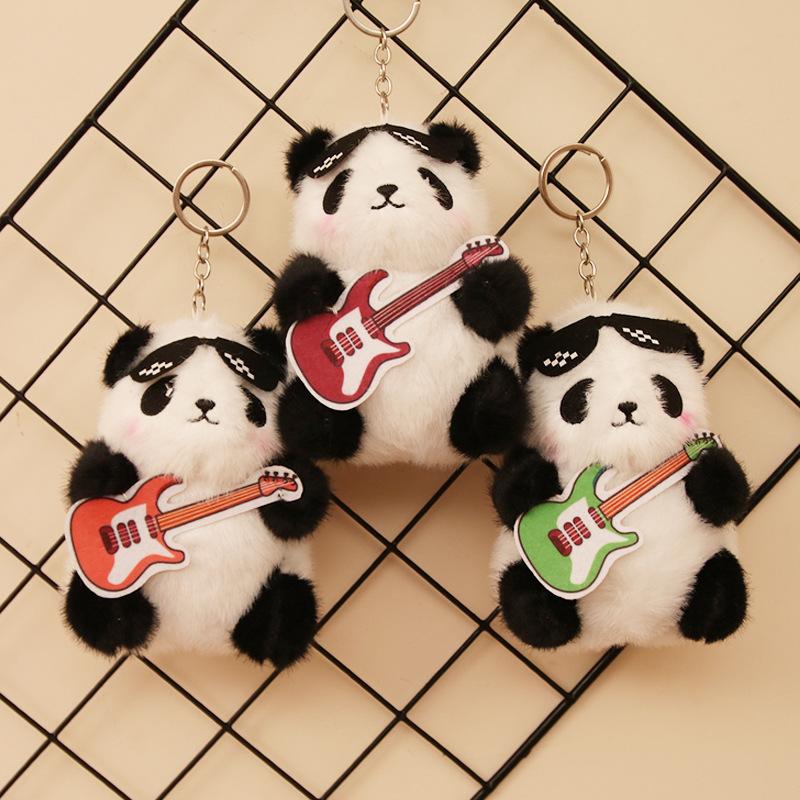 

Rock Panda Doll Ragdoll Music Guitar Black And White Simulation Plush Children s Toy чёрный