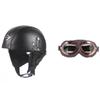 Retro Open Face Motorcycle Helmet Leather Cruiser Scooter Adult