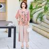 Elegant Chinese-Style Summer Two-Piece Outfit for Moms