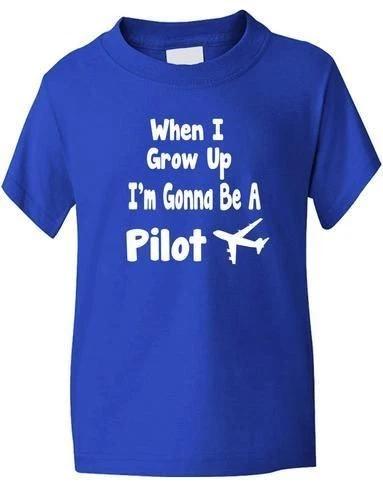 

When I Grow Up Be Pilot T-Shirt Girls Boys Kids Funny Gift Sizes 1-13 Years 2XL