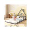 Lit d'enfant - MUVOE - 90x200cm - Pin massif - Forme maison - Gris