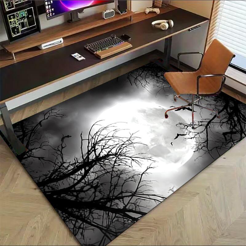 Moonlight Bats Crystal Velvet Office chair mat Area Rug - Non-Slip, Floor Mat, Office Desk Chair Rugs,Christmas Gift-1106198