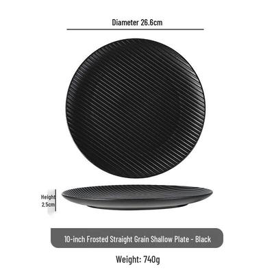 Beijiejie Frosted Black Ceramic Deep Dinner Plate