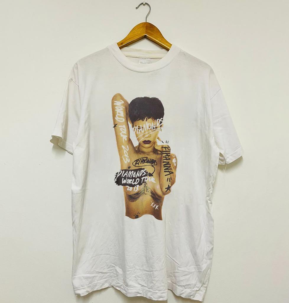 Diamonds World Tour Rihanna White Shirt Unisex Adult Cotton Tee ZA741