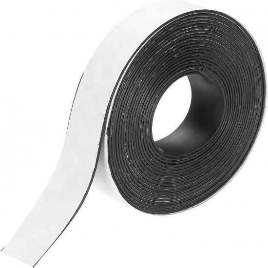 MECCANIXITY Magnetic Strip 16.4 Feet X 3/8" Width X 1/16" Thick Magnetic Tape Labels Stickers Self Adhesive for Whiteboards Refrigerator and DIY