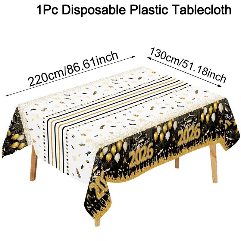 

Graduation Party Decorations Congrats Grad Tablecloths Class of 2026 Themed Plastic Tablecovers for Graduation Party Supplies