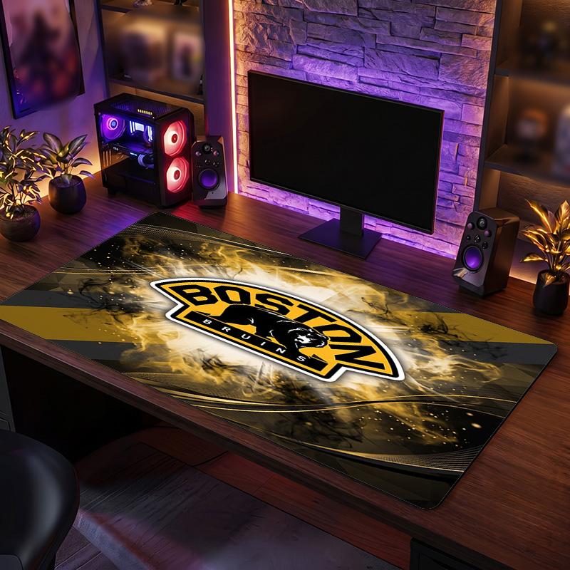 Boston Bruins Pattern Mousepad Anti?Slip Rubber Desk Pad For Gaming Working Desktop Decoration