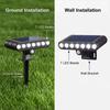 1-2pc 7 LED Solar Outdoor Spotlights Adjustable Automatic Flag Pathway Lights Landscape Ground Lamps for Garden Pool Trees Patio